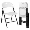 Foldable Plastic Dining Chairs Set of 4 with Ergonomic Backrest by LJGDeals