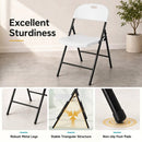 Foldable Plastic Dining Chairs Set of 4 with Ergonomic Backrest by LJGDeals
