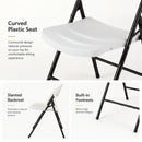 Foldable Plastic Dining Chairs Set of 4 with Ergonomic Backrest by DirectDeals