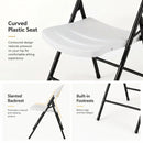 Foldable Plastic Dining Chairs Set of 4 with Ergonomic Backrest by LJGDeals
