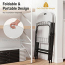 Foldable Plastic Dining Chairs Set of 4 with Ergonomic Backrest by LJGDeals