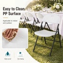 Foldable Plastic Dining Chairs Set of 4 with Ergonomic Backrest by LJGDeals