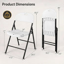Foldable Plastic Dining Chairs Set of 4 with Ergonomic Backrest by LJGDeals