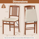 Set of 4 Foldable Upholstered Kitchen Chairs with Padded Seat by DirectDeals