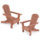 Folding Adirondack Chair Set of 2 with High Backrest and Wide Armrests by LJGDeals