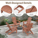 Folding Adirondack Chair Set of 2 with High Backrest and Wide Armrests by LJGDeals