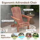 Folding Adirondack Chair Set of 2 with High Backrest and Wide Armrests by LJGDeals
