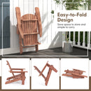 Folding Adirondack Chair Set of 2 with High Backrest and Wide Armrests by LJGDeals