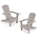 Folding Adirondack Chair Set of 2 with High Backrest and Wide Armrests by LJGDeals