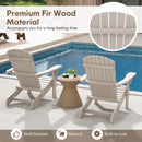 Folding Adirondack Chair Set of 2 with High Backrest and Wide Armrests by LJGDeals