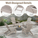 Folding Adirondack Chair Set of 2 with High Backrest and Wide Armrests by LJGDeals