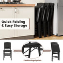 Set of 4 Folding Dining Chairs with Padded Seat and High Backrest by DirectDeals