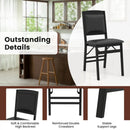 Set of 4 Folding Dining Chairs with Padded Seat and High Backrest by DirectDeals