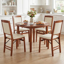 Set of 4 Folding Dining Chairs with Padded Seat and High Backrest by DirectDeals