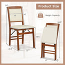Set of 4 Folding Dining Chairs with Padded Seat and High Backrest by DirectDeals