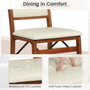 Set of 4 Folding Dining Chairs with Padded Seat and High Backrest by LJGDeals