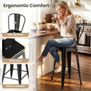 Set of 4 Metal Bar Stools with Backrests and Footrests by LJGDeals