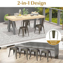 4 Pcs Modern Bar Stools with Removable Back and Rubber Feet-Gun by DirectDeals
