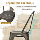 4 Pcs Modern Bar Stools with Removable Back and Rubber Feet-Gun by LJGDeals