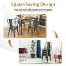 4 Pcs Modern Bar Stools with Removable Back and Rubber Feet-Gun by DirectDeals