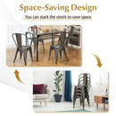 4 Pcs Modern Bar Stools with Removable Back and Rubber Feet-Gun by LJGDeals