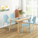 Set of 4 Metal Dining Chair with Hollowed Backrest and Metal Legs by DirectDeals