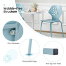 Set of 4 Metal Dining Chair with Hollowed Backrest and Metal Legs by DirectDeals