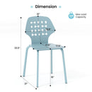Set of 4 Metal Dining Chair with Hollowed Backrest and Metal Legs by DirectDeals