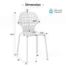 Set of 4 Metal Dining Chair with Hollowed Backrest and Metal Legs by LJGDeals