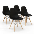 4 Pieces Modern Armless Dining Chair Set with Wood Legs by LJGDeals