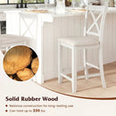 Counter Height Bar Stools Set of 4 with Footrest - White by LJGDeals