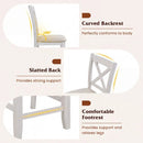 Counter Height Bar Stools Set of 4 with Footrest - White by LJGDeals