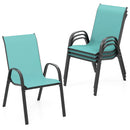 4 Pieces Stackable Patio Dining Chairs Set with Armrest