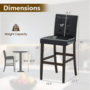Set of 4 PVC Dining Leather Bar Stools with Solid Wood Legs by LJGDeals