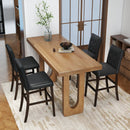 Set of 4 PVC Dining Leather Bar Stools with Solid Wood Legs by LJGDeals