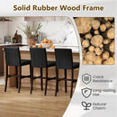 Set of 4 PVC Dining Leather Bar Stools with Solid Wood Legs by LJGDeals