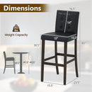 Set of 4 PVC Dining Leather Bar Stools with Solid Wood Legs by LJGDeals