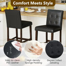 Set of 4 PVC Dining Leather Bar Stools with Solid Wood Legs by LJGDeals