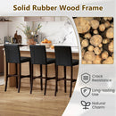 Set of 4 PVC Dining Leather Bar Stools with Solid Wood Legs by LJGDeals