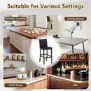 Set of 4 PVC Dining Leather Bar Stools with Solid Wood Legs by LJGDeals