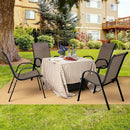 4 Pieces Stackable Patio Dining Chairs Set with Armrest by LJGDeals