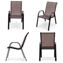 4 Pieces Stackable Patio Dining Chairs Set with Armrest by LJGDeals