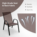 4 Pieces Stackable Patio Dining Chairs Set with Armrest by LJGDeals