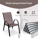 4 Pieces Stackable Patio Dining Chairs Set with Armrest by LJGDeals