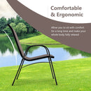 4 Pieces Stackable Patio Dining Chairs Set with Armrest by LJGDeals