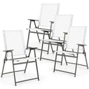 Set of 4 Patio Folding Chair Set with Rustproof Metal Frame by LJGDeals