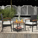 Patio Wicker Chair Set of 2/4 with Soft Zippered Cushion