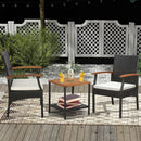 Patio Wicker Chair Set of 2/4 with Soft Zippered Cushion by LJGDeals