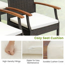 Patio Wicker Chair Set of 2/4 with Soft Zippered Cushion by LJGDeals