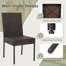 Patio Rattan Dining Chairs Set of 4 with Cushions by LJGDeals
